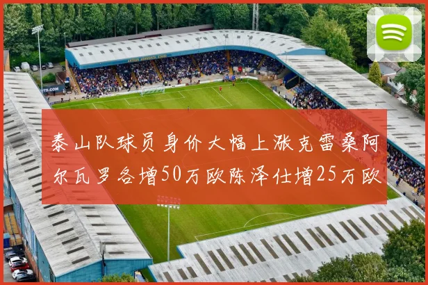 泰山队球员身价大幅上涨克雷桑阿尔瓦罗各增50万欧陈泽仕增25万欧